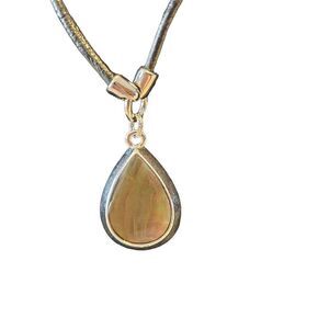 Lia Sophia De Orse Black & Silver Mother of Pearl Teardrop Necklace